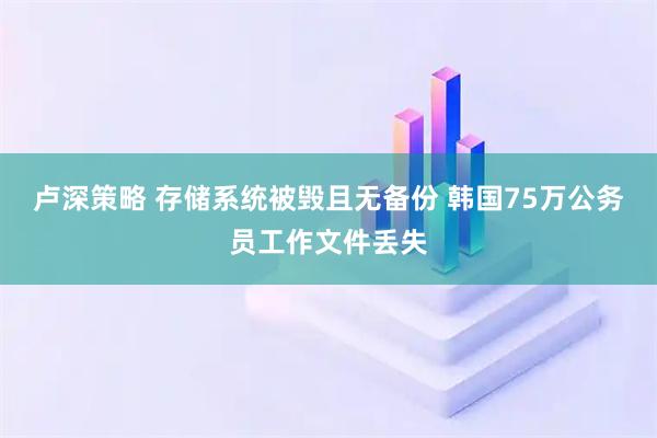 卢深策略 存储系统被毁且无备份 韩国75万公务员工作文件丢失